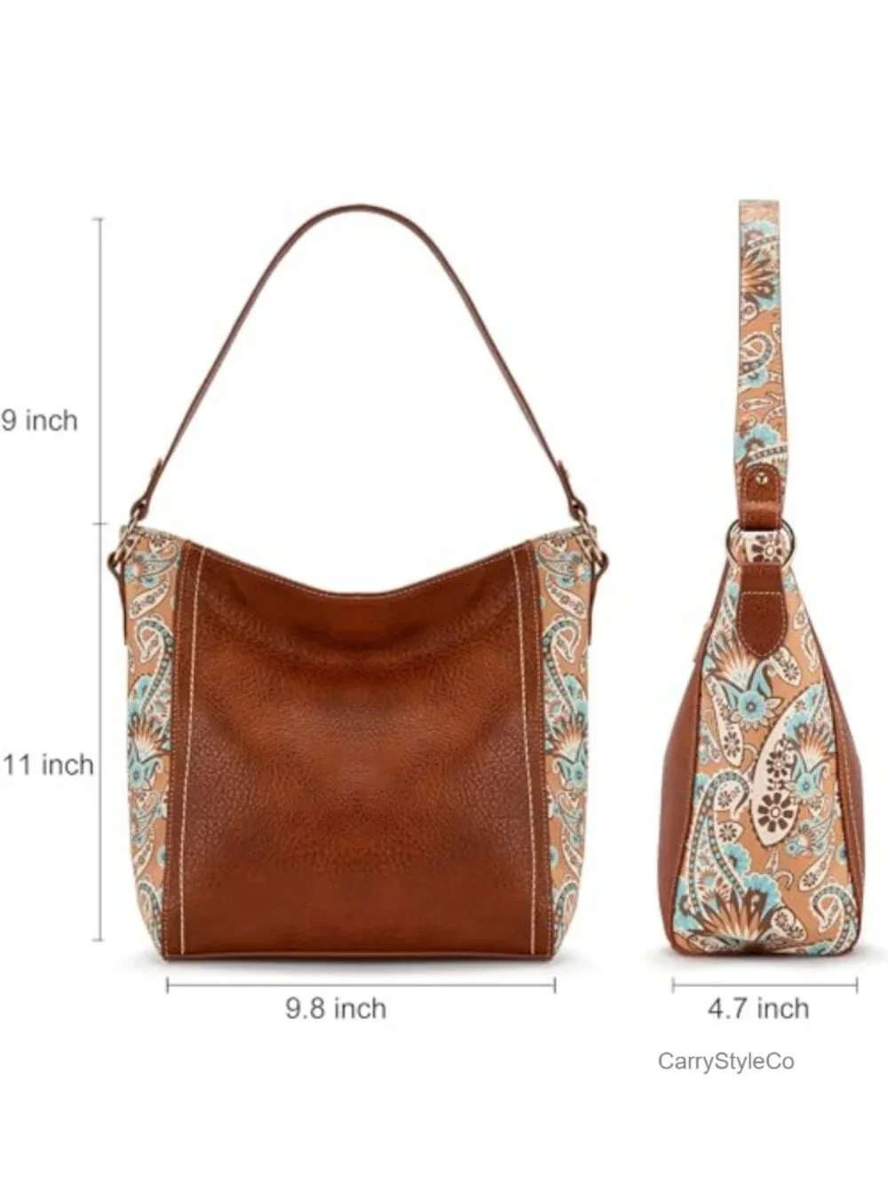Faux Leather Hobo Shoulder Bag Medium Vegan Leather Handbag